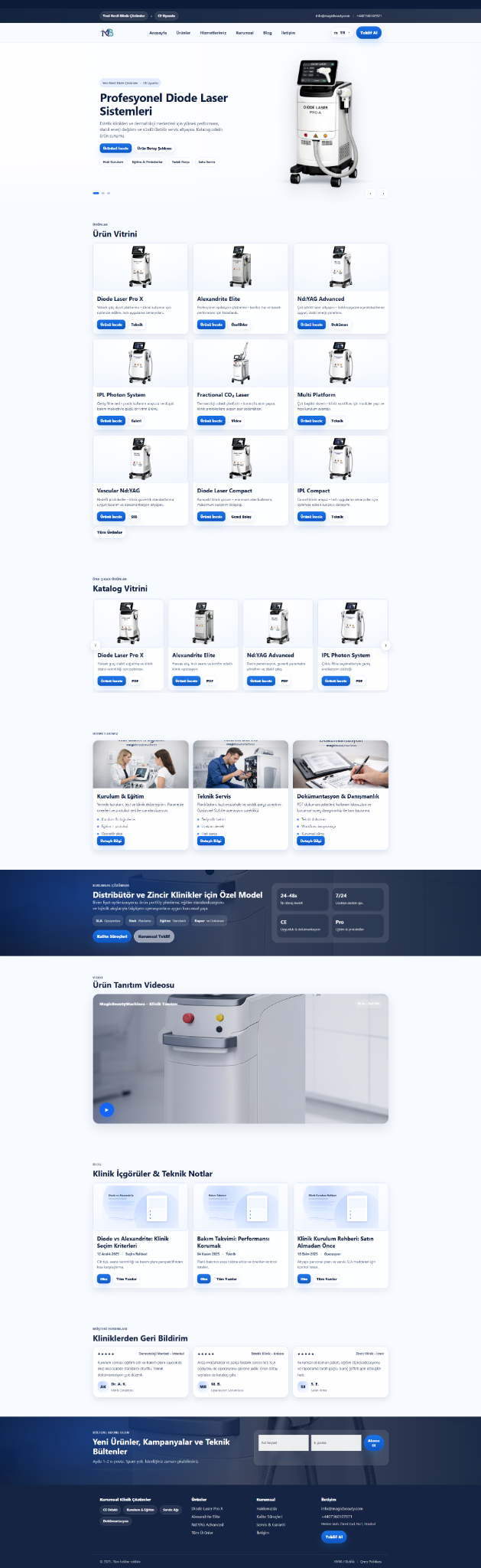 Magic Beauty Machines site ekran görüntüsü